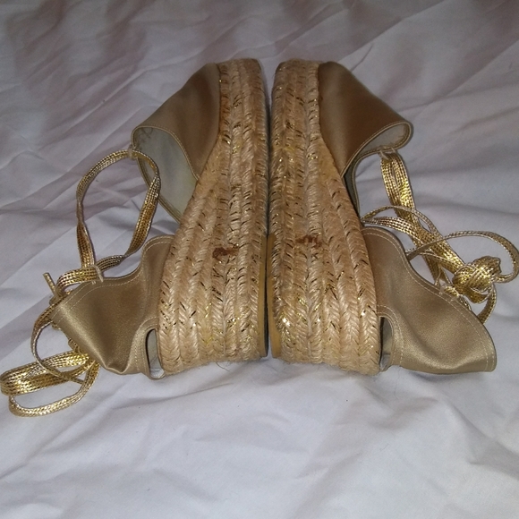 YSL Shimmer Metallic Platform Espadrilles - Picture 12 of 12